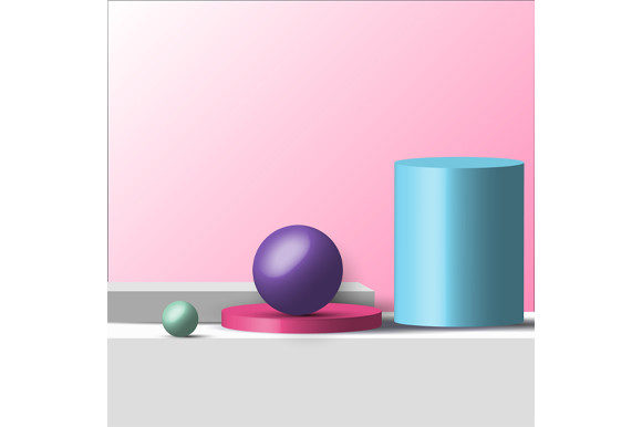3D Geometric Product Shelf Backdrop