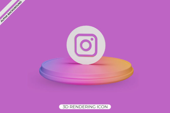 3D Instagram Render Icon Premium