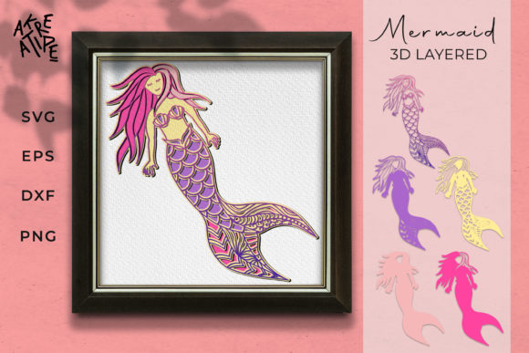 3d Layered Mermaid Zectangle SVG: A Unique Digital Asset for Creative Projects