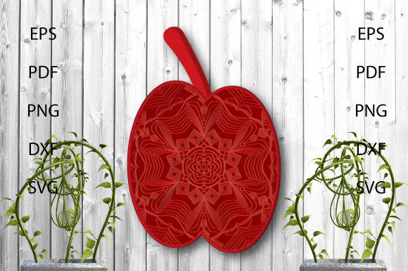 3D Moms Decorative Layer Apple Art SVG