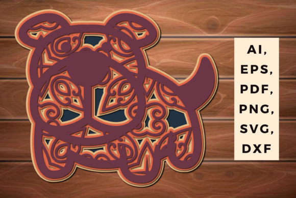 3D Multi Layer Paper Cut Dog SVG