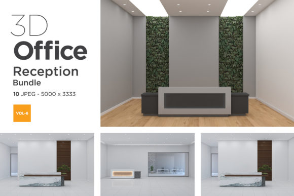 3D Office Reception Mockup Vol 6: Crafting a Reception Area That Supports Your Brand Strategy