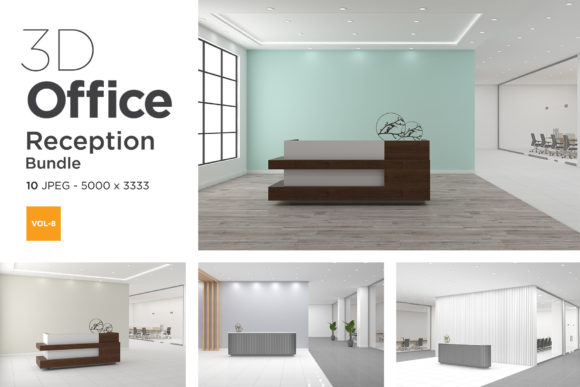 3D Office Reception Mockup Vol 8: A Practical Tool for Streamlined Client Presentations