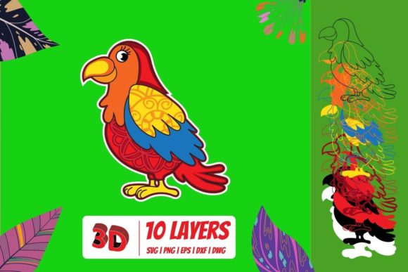 3D Parrot SVG Cut File: Creative Design Made Simple
