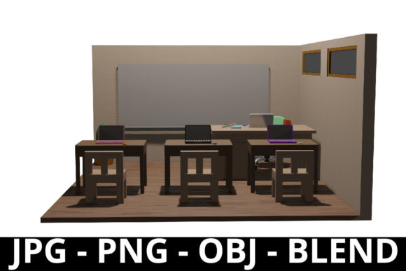 3D Rendering Classroom Perfect for Scene Design