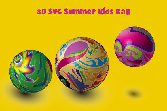 3D SVG Colorful Summer Kids Ball