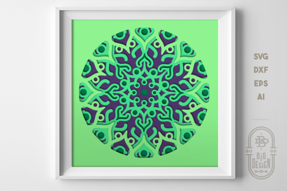 3D SVG Shadow Box Mandala in 4 Layers: A Creative and Technical Exploration