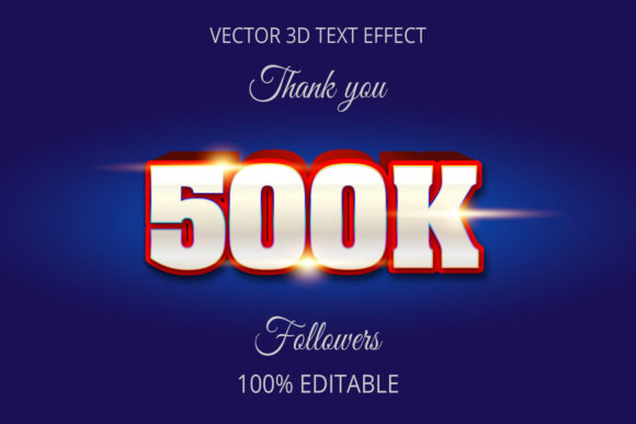 500k 3D Text Effect: A New Dimension in Digital Creativity