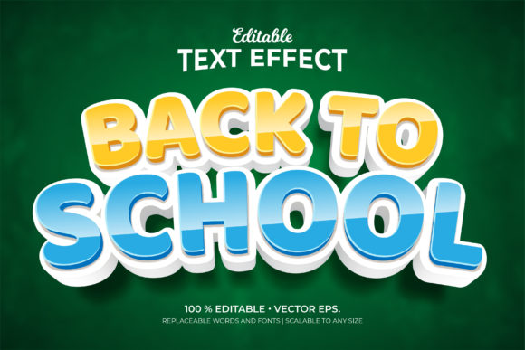 Back to School 3D Editable Text Effects