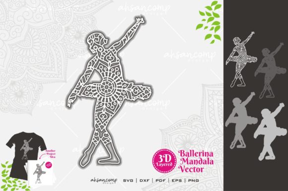 Ballerina Mandala SVG 3D Layered 2
