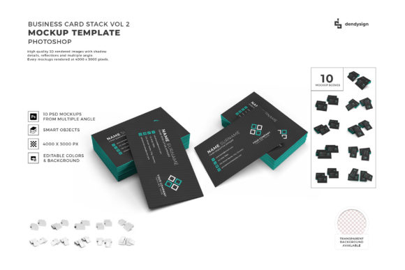 Business Card Stack 3D Mockup Bundle