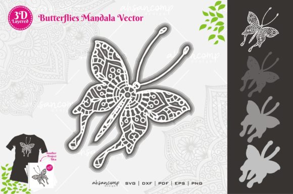 Butterflies 14 Mandala SVG 3D Layered: A Creative Tool for Digital Artists and Designers