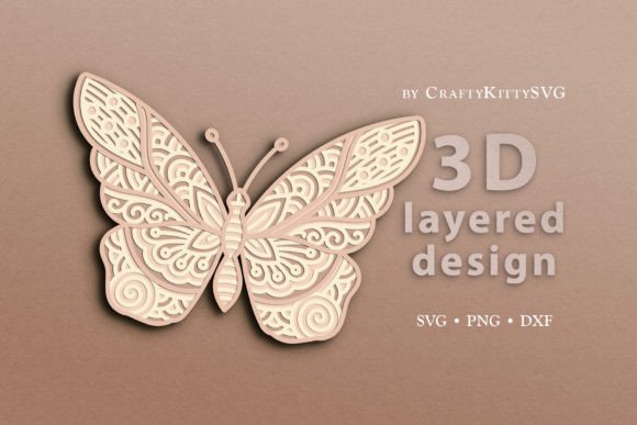 Butterfly 3D Laser Cut Template for Creative Projects