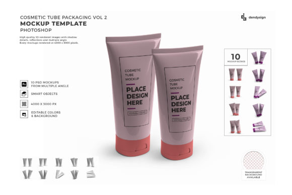 Cosmetic Cream Tube 3D Mockup Bundle 2