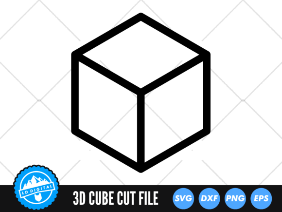 Cube SVG Files 3D Cube Cut Files