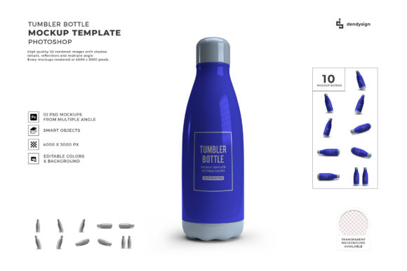 Drinking Tumbler Bottle 3D Mockup Bundle