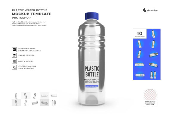 Enhance Your Branding with the Mineral Water Bottle 3D Mockup Bundle