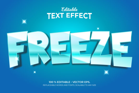 Freeze 3D Editable Text Effects