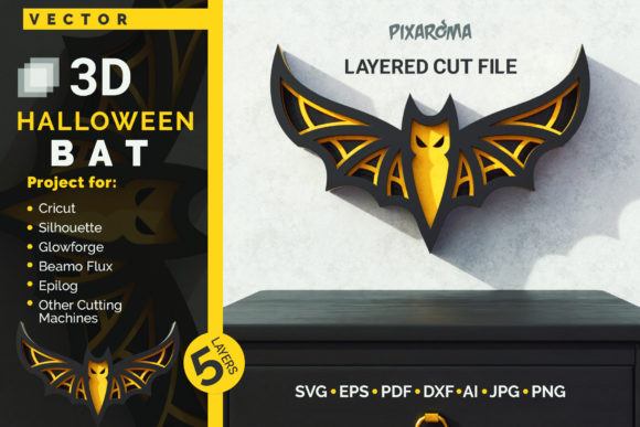 Halloween Bat 3D Layered SVG Cut File: A Versatile Tool for Creative Projects
