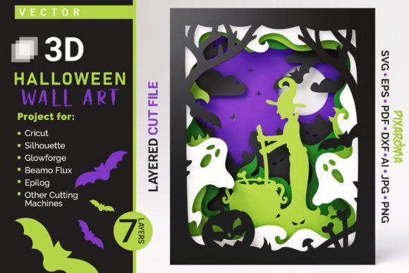 Halloween Wall Art 3D Layered SVG Cut