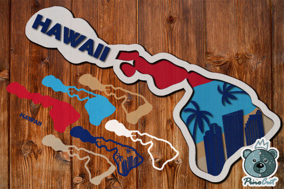 Hawaii, 3D Layered Tropical Hawaii: A Unique Blend of Beauty and Innovation