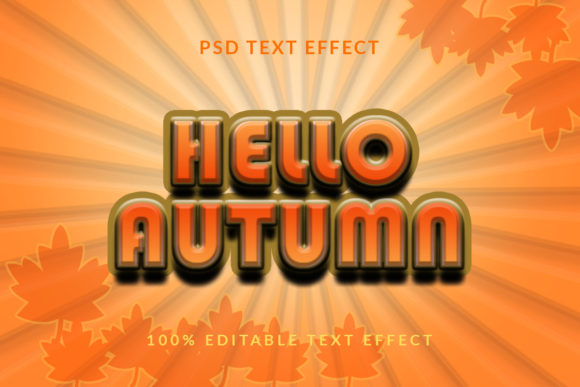 Hello Autumn Editable Text Effect 3D