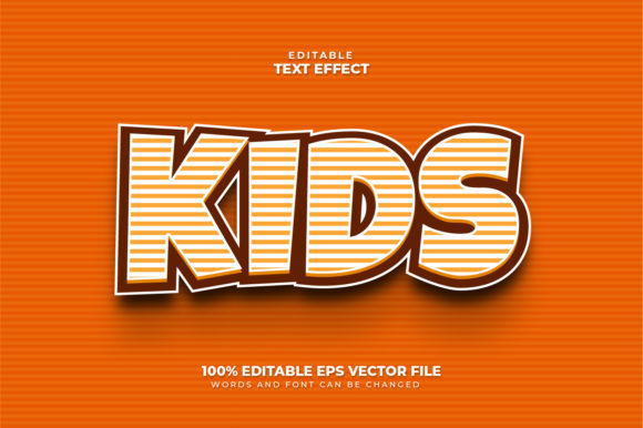 Kids 3D Text Effect: Editable Style for Fun Designs