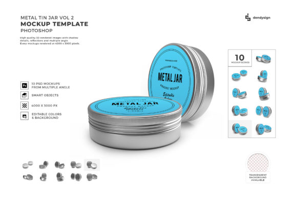 Metal Tin Jar 3D Mockup Bundle Vol 2: A Practical Tool for Visual Workflow Integration