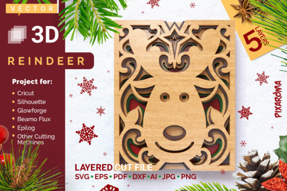Reindeer 3D Layered SVG Cut File: A Creative Tool for Digital and Physical Projects