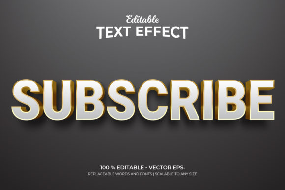 Subscribe 3D Editable Text Effects