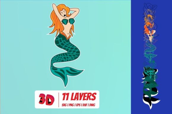 The 3D Mermaid 1 SVG Cut File: A Creative Asset for Real Projects