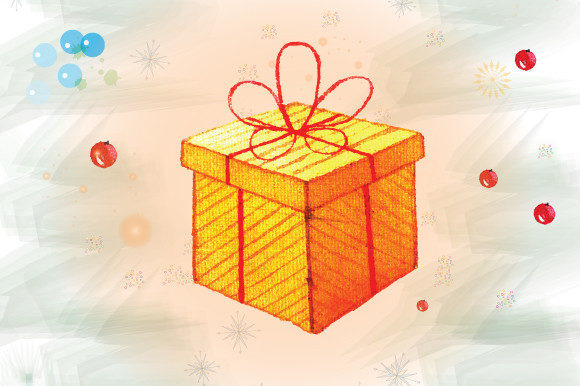 Watercolor 3D Christmas Gift Box Clipart Explained