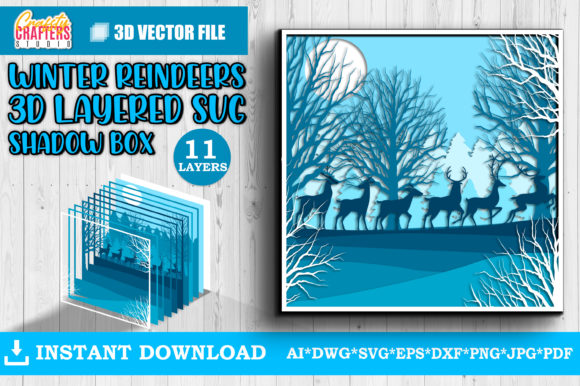 Winter Deer Layered 3D Shadow Box: A Unique Way to Capture the Magic of Winter